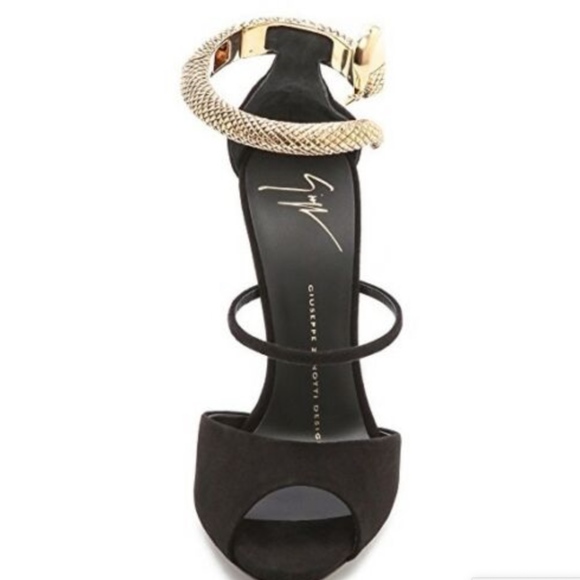 Giuseppe Zanotti Ankle Strap Snake Heels 41 Black - Picture 3 of 3